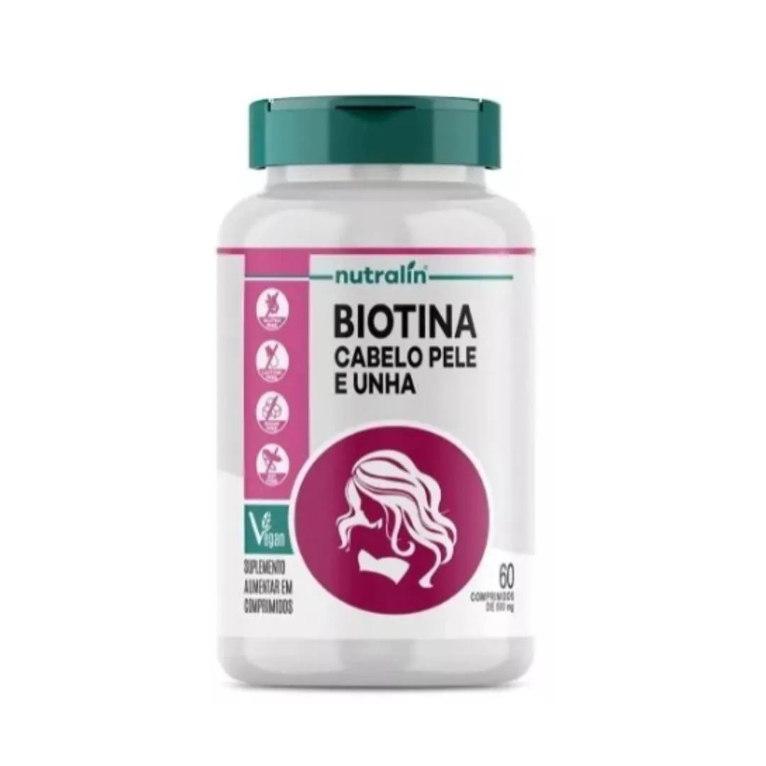 BIOTINA CABELO PELE UNHA 60 COMPS NUTRALIN