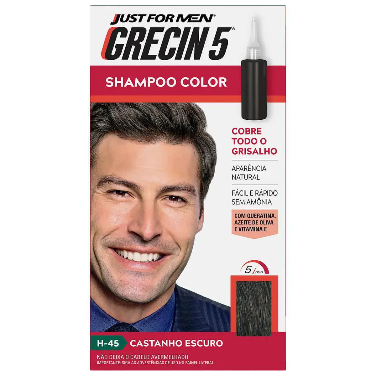SHAMPOO TONALIZANTE GRECIN MASCULINO CASTANHO ESCURO