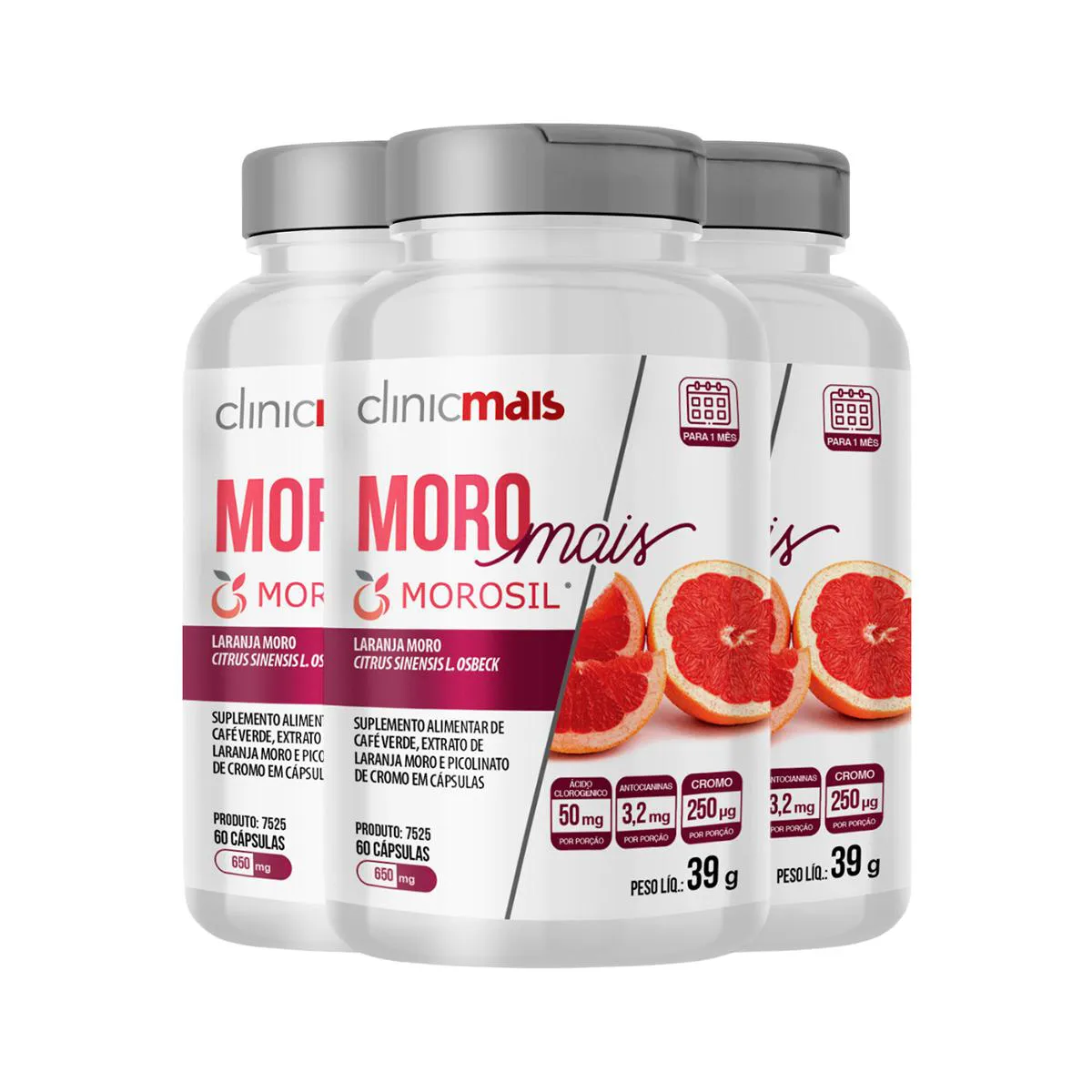 KIT 3 MORO MAIS MOROSIL CLINICMAIS 60 CáPSULAS