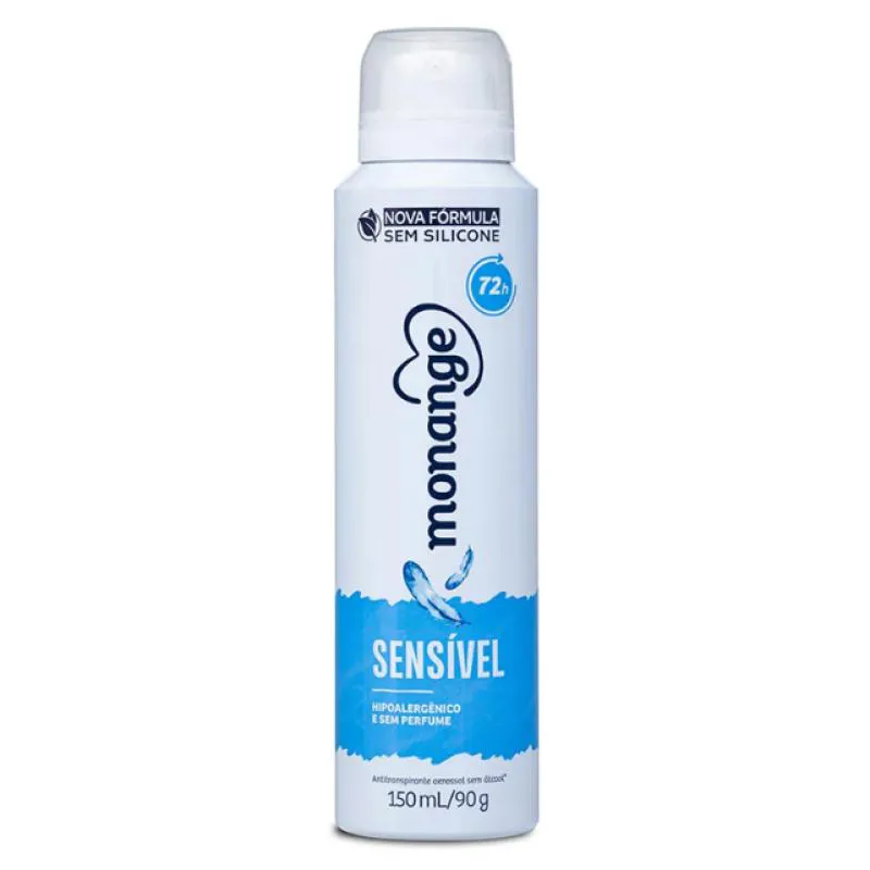 KIT 5 DESODORANTES AEROSOL MONANGE 72H 150ML Sensível