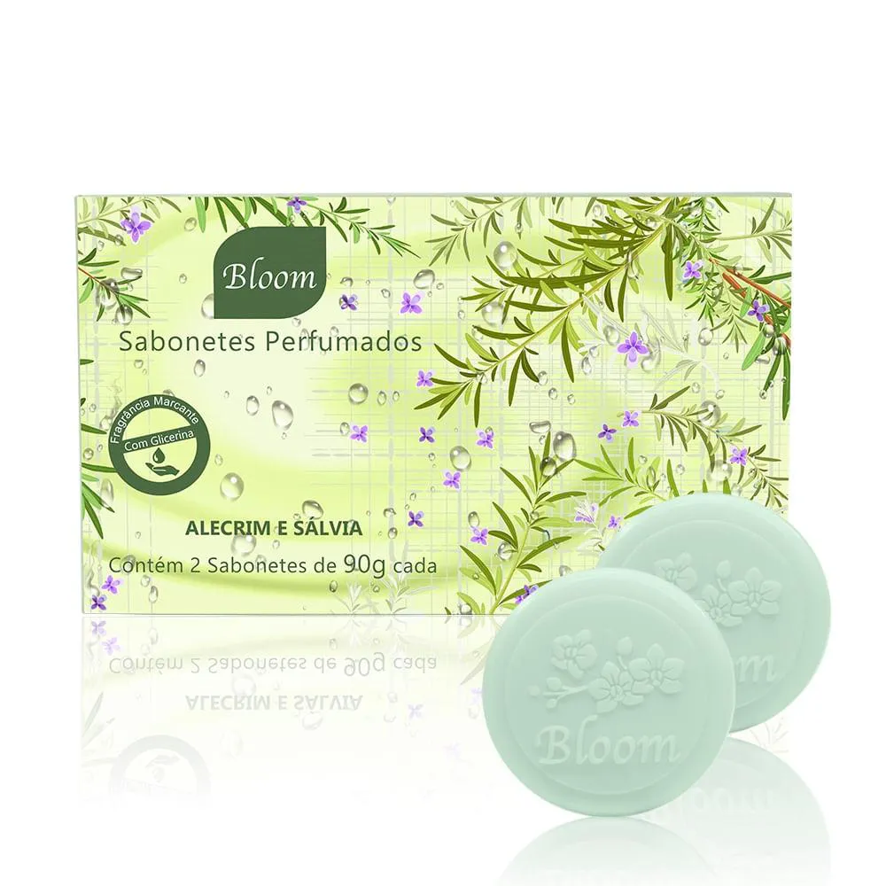 SABONETE BLOOM 90G ESTOJO C/ 2 UNIDADES ALECRIM E SALVIA