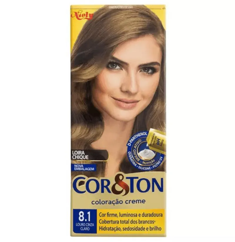 Niely Coloração Cor&Ton 8.1 Louro Cinza Claro 50g