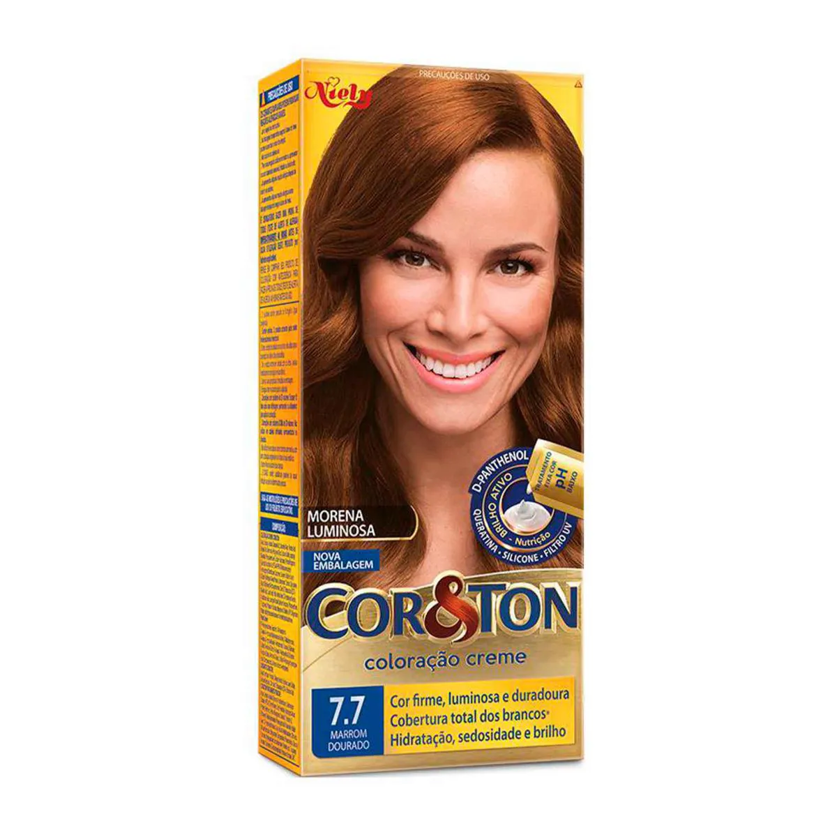 Niely Coloração Cor&Ton 7.7 Marron Dourado 50g