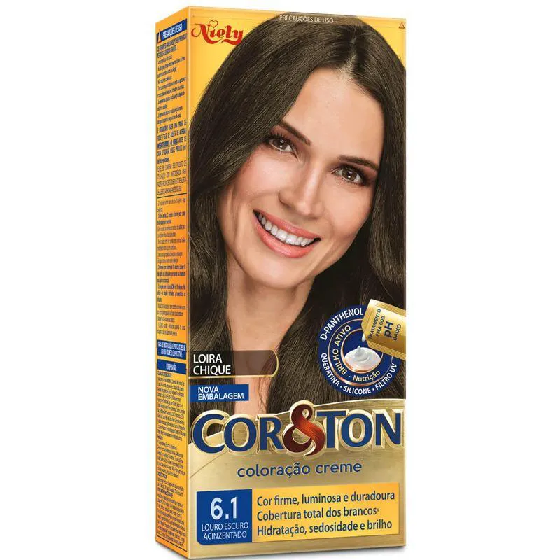 Niely Coloração Cor&Ton 6.1 Louro Escuro Acinzentado 50g