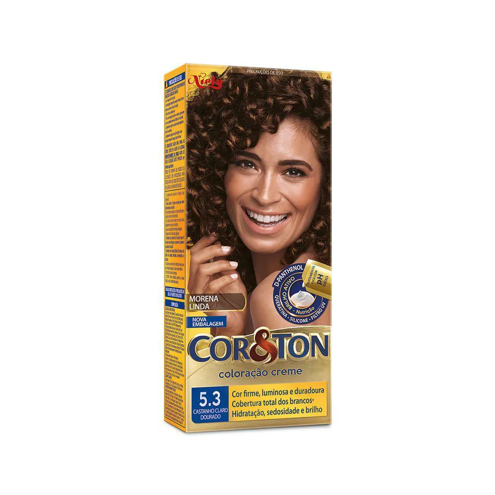 Niely Coloração Cor&Ton 5.3 Castanho Claro Dourado 50g