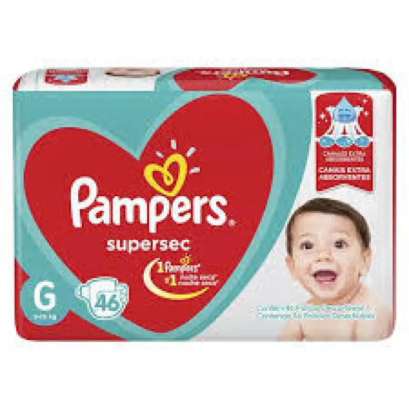 FRALDA SUPERSEC HIPER ”G” PAMPERS SIMPLES C/46 UNIDADES