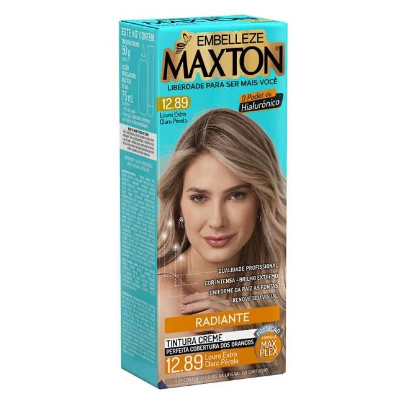EMBELLEZE TINTA DE CABELO MAXTON LOURO EXTRA CLARO PEROLA 12.89 RADIANTE 50G