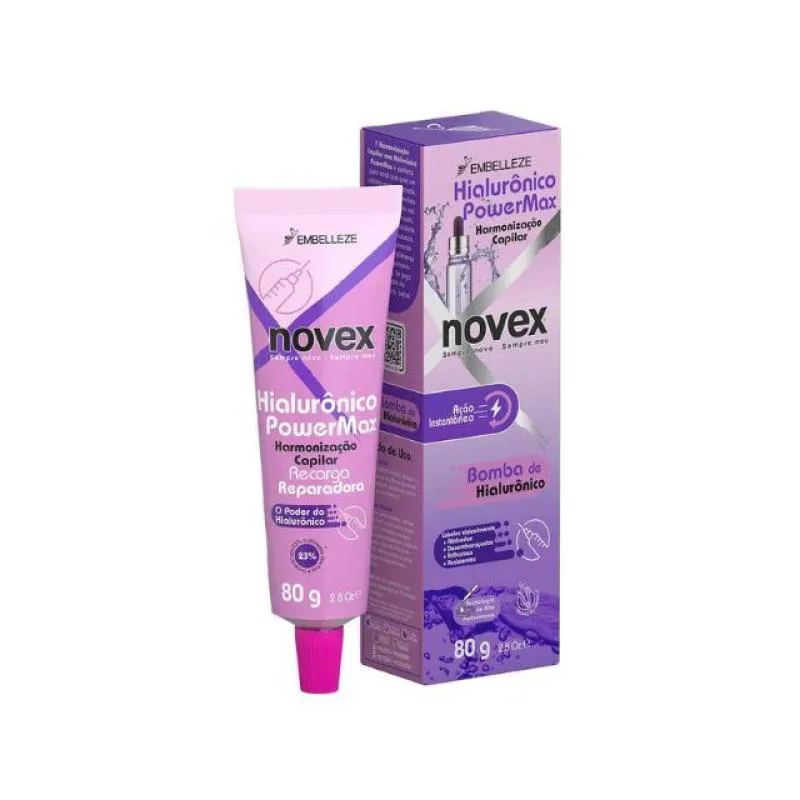 CREME PARA TRATAMENTO NOVEX RECARGA HIDRATACAO 80G HIALURôNICO