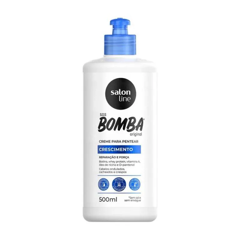 CREME PARA PENTEAR SALON LINE 500ML SOS BOMBA DE REPENTE PRONTA