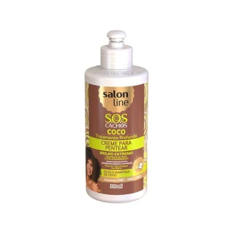 CREME PARA PENTEAR SALON LINE 300ML SOS COCO