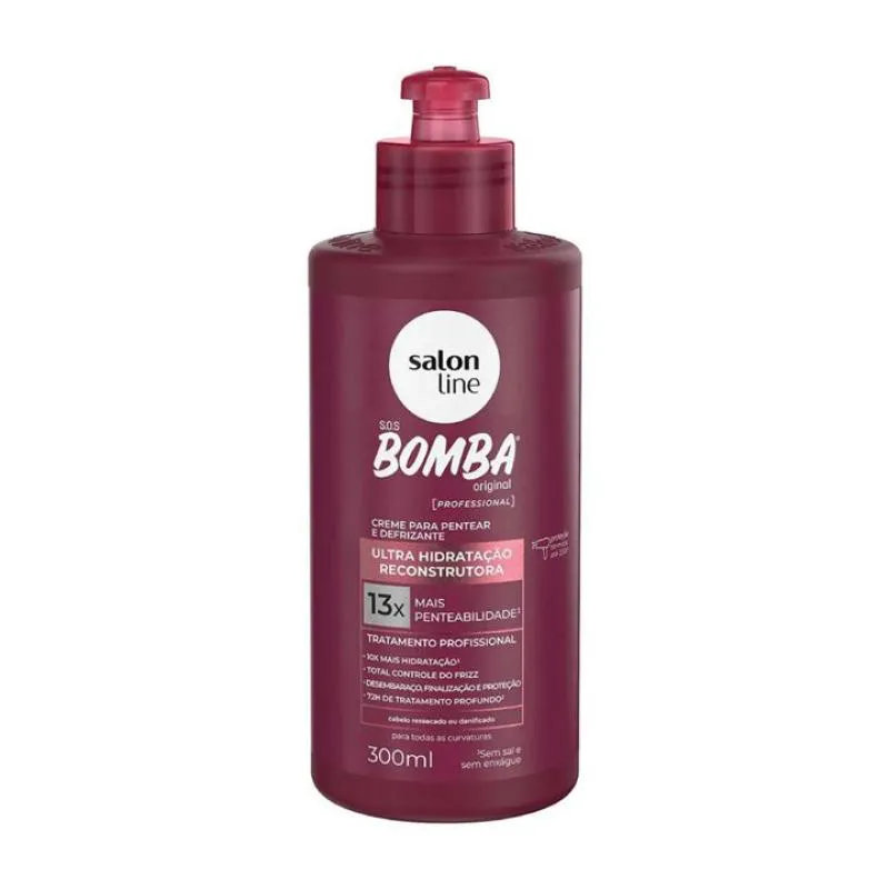 CREME PARA PENTEAR SALON LINE 300ML SOS BOMBA HIDRAT RECONSTRUTORA
