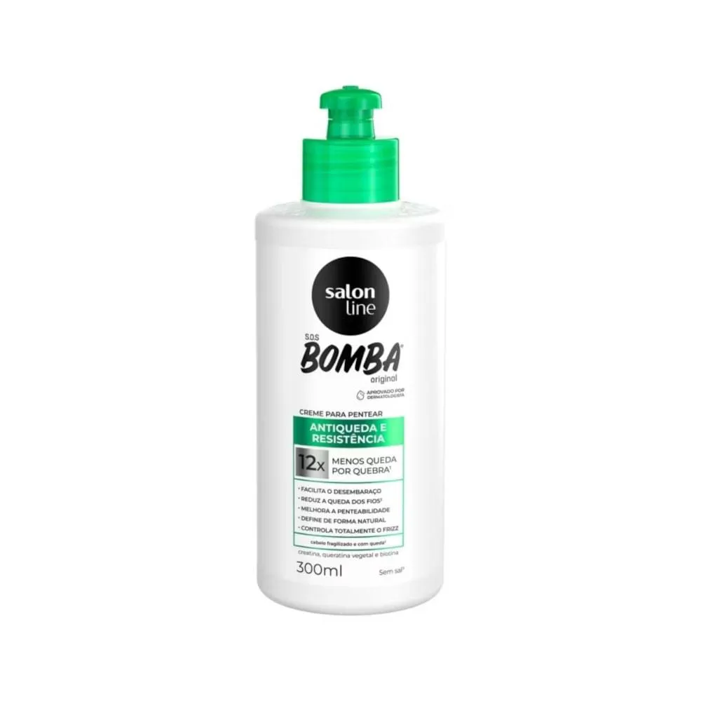 CREME PARA PENTEAR SALON LINE 300ML SOS BOMBA ANTIQUEDA