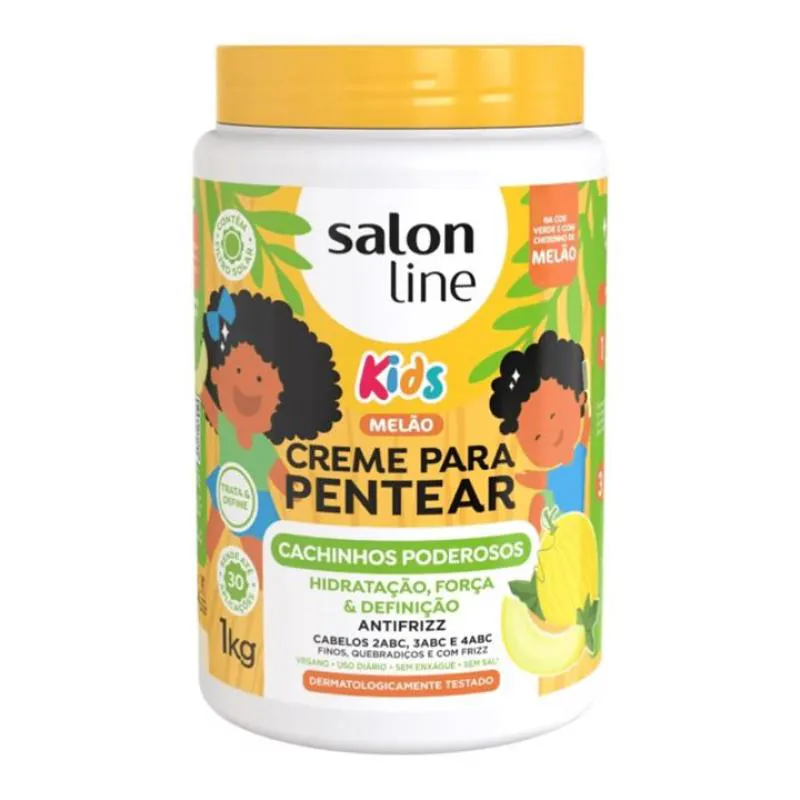 CREME PARA PENTEAR INFANTIL SALON LINE 1 KG MELãO CACHINHOS PODEROSOS