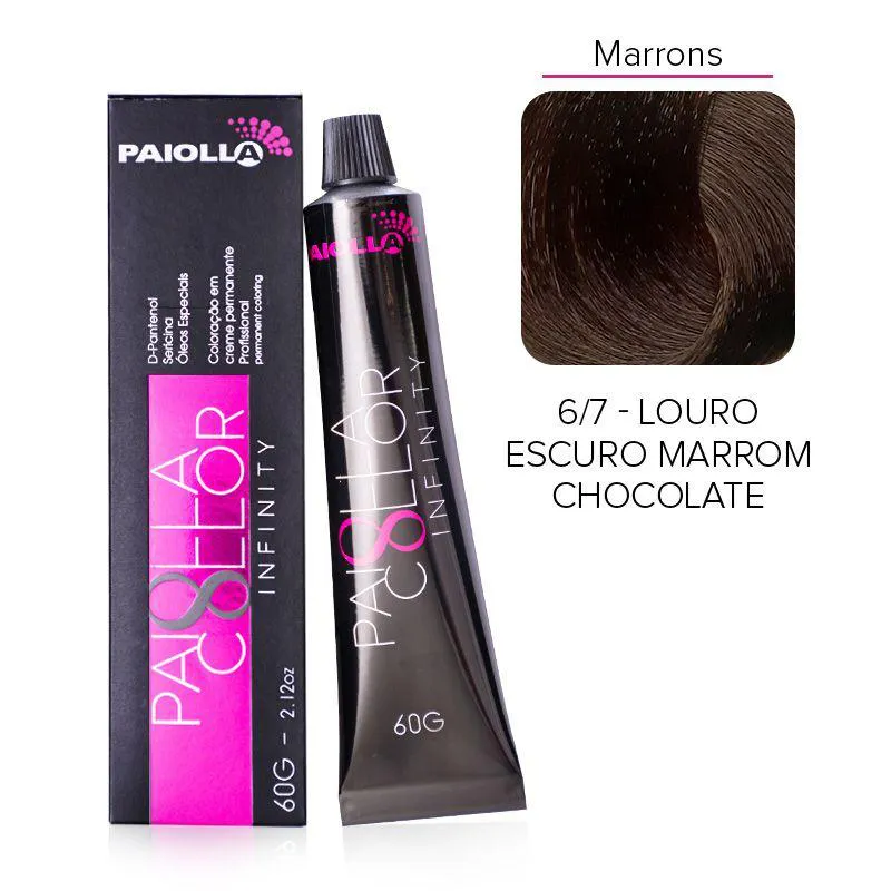COLORAçãO PAIOLLA COLLOR INFINITY 6.7 LOURO ESCURO MARROM CHOCOLATE