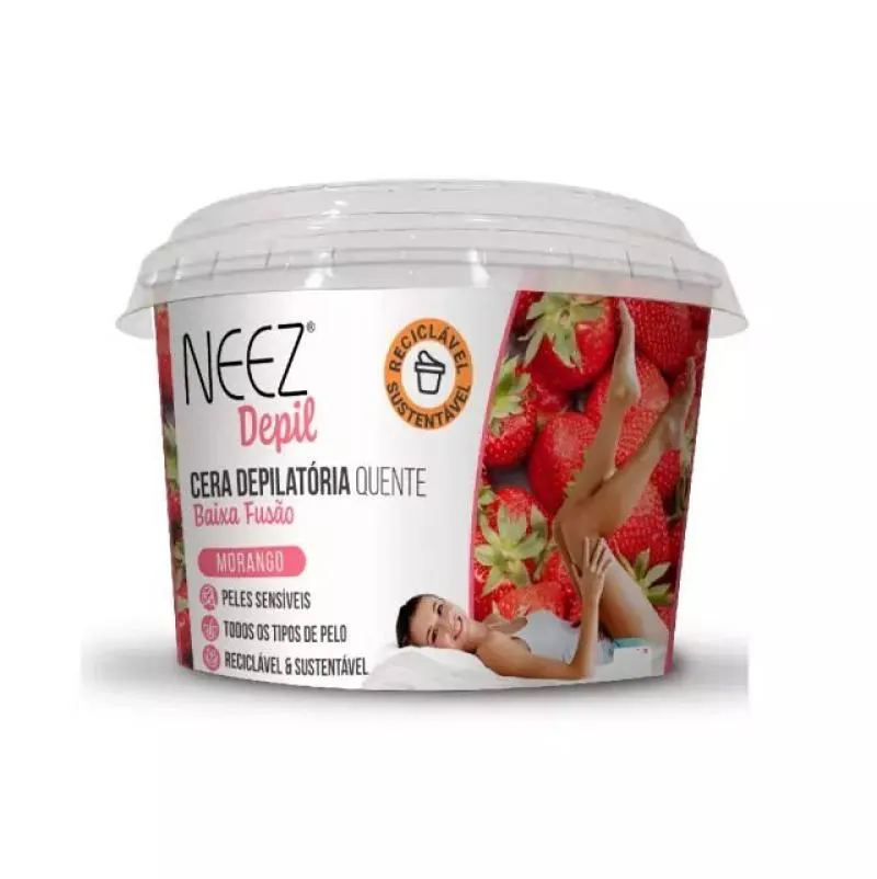 CERA DEPILATóRIA NEEZ QUENTE MORANGO 100G