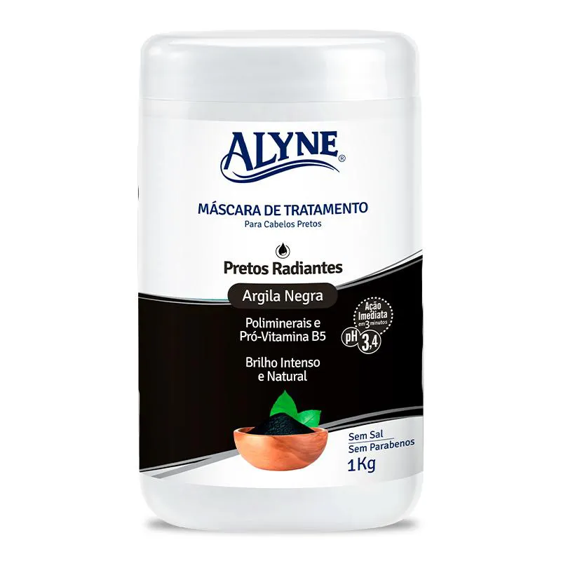 ALYNE MáSCARA TRATAMENTO PRETOS RADIANTES 1KG