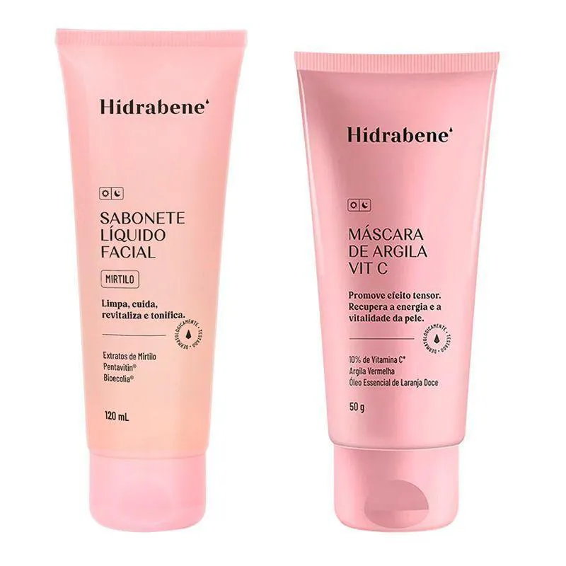 KIT HIDRABENE SABONETE FACIAL MIRTILO + MáSCARA DE ARGILA 50G