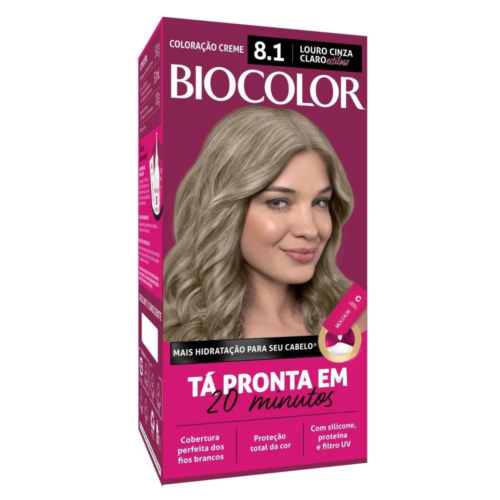 TINTA DE CABELO BIOCOLOR CREME MINI KIT 8.1 LOURO ACINZENTADO