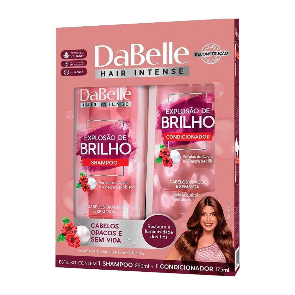 SHAMPOO 250ML + CONDICIONADOR 175ML DABELLE EXPLOSãO DE BRILHO