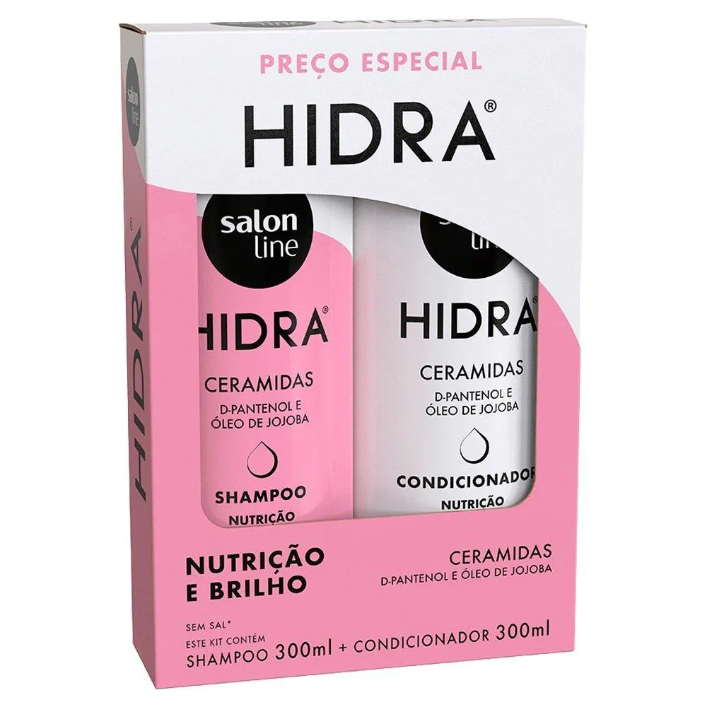 KIT SHAMPOO E CONDICIONADOR SALON LINE, HIDRA CERAMIDAS 300ML