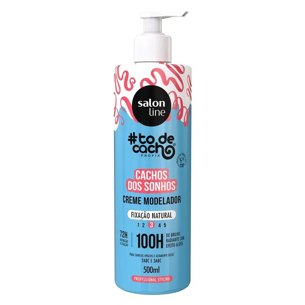 CREME MODELADOR SALON LINE CACHOS DOS SONHOS FIXAçãO NATURAL 500ML
