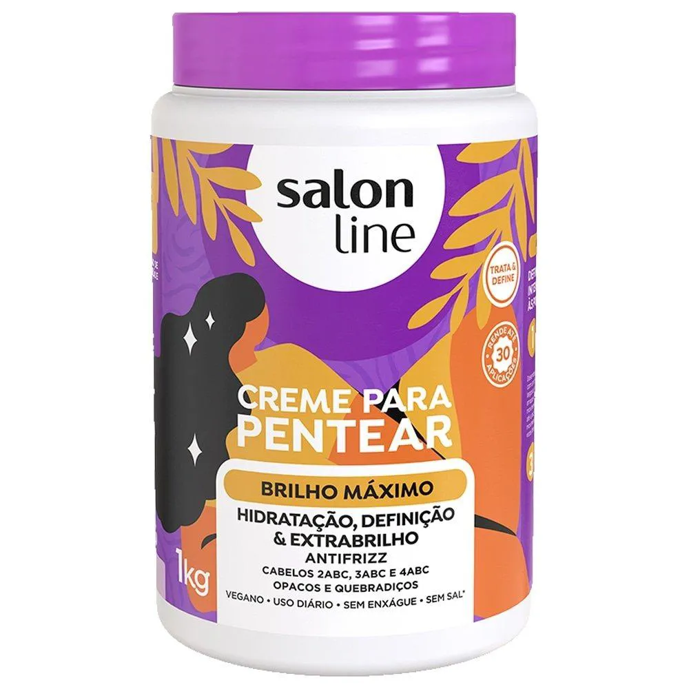 CREME PARA PENTEAR SALON LINE BRILHO MáXIMO 1KG