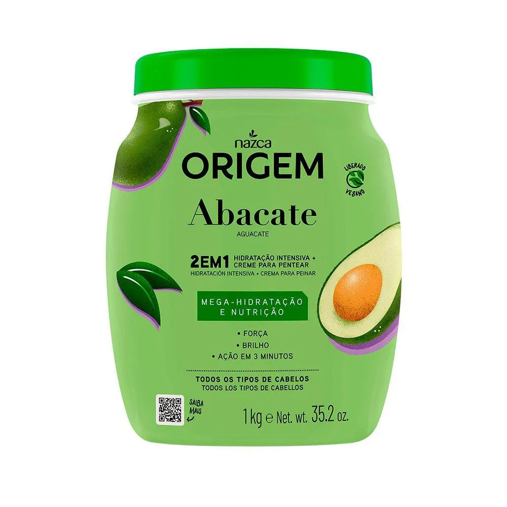 CREME DE TRATAMENTO ORIGEM ABACATE, 2 EM 1, 1KG