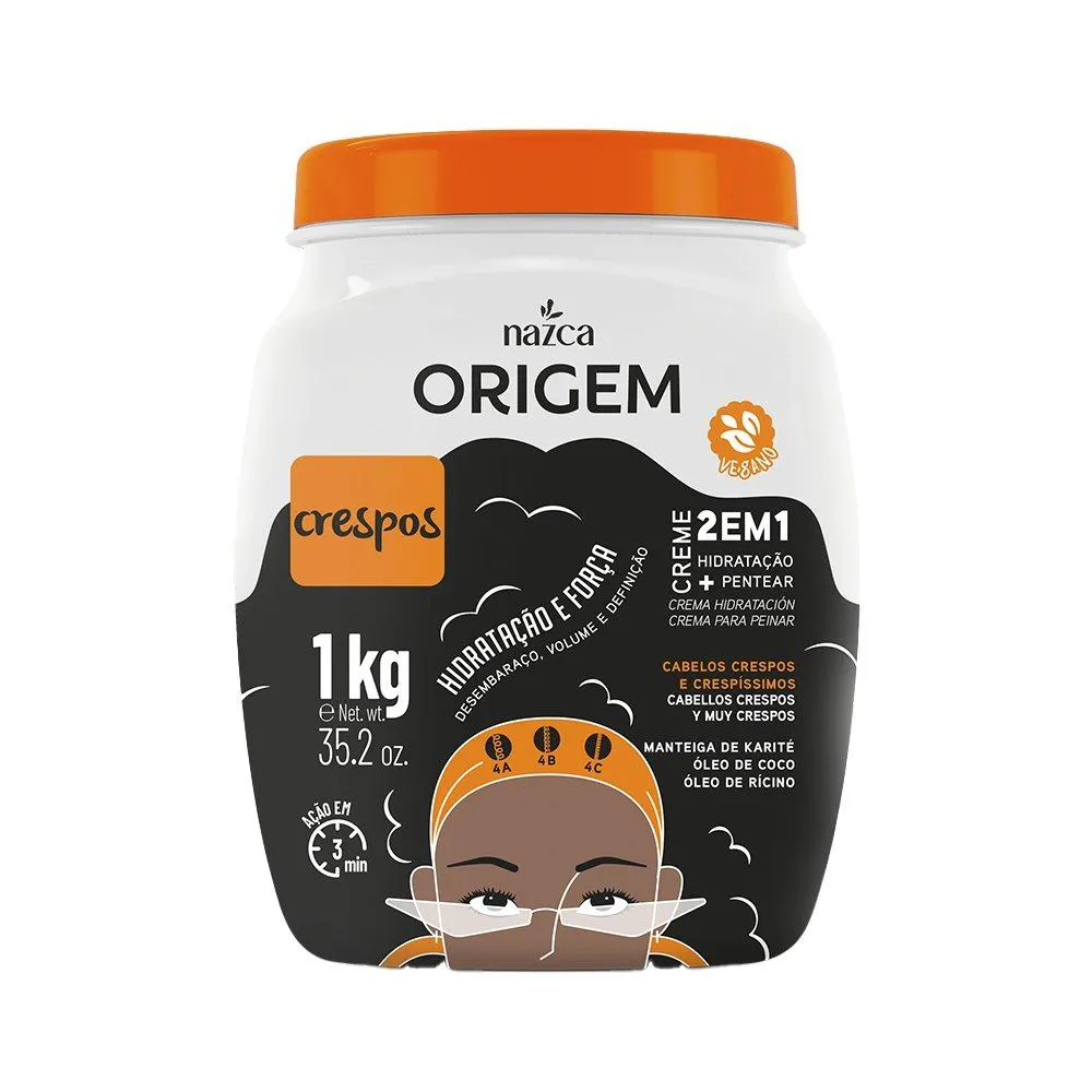 CREME DE TRATAMENTO ORIGEM 2 EM 1 CABELOS CRESPOS POTãO 1KG