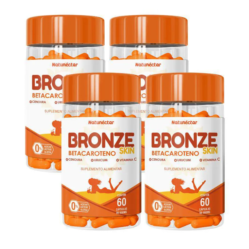 Kit Bronze Skin 500mg – 4 Unidades (240 Cápsulas)
