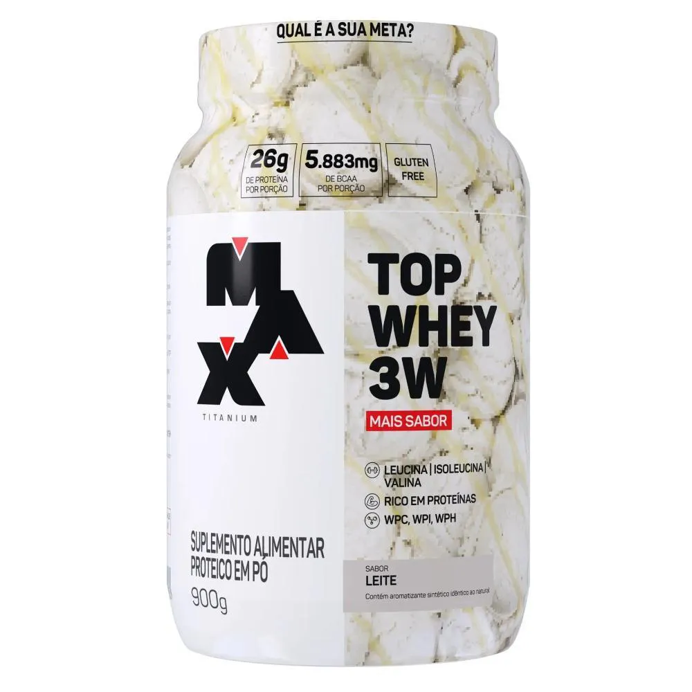 MAX TITANIUM TOP WHEY 3W MAIS SABOR 900G