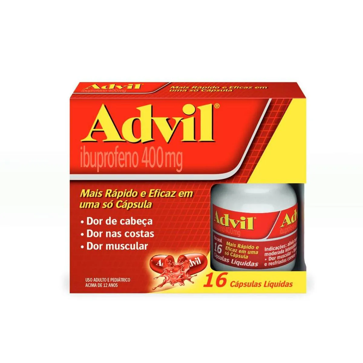 Advil Extra Alivio Ibuprofeno 400mg 16 cápsulas