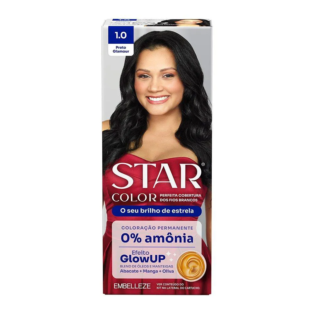 TINTURA STARCOLOR KIT PRáTICO 1.0 PRETO GLAMOUR SEM AMôNIA