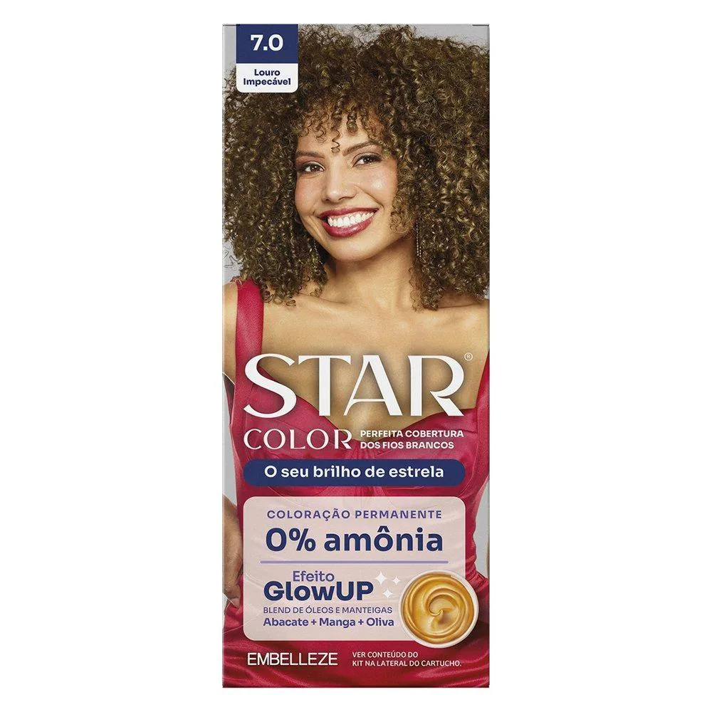 TINTURA STARCOLOR KIT PRáTICO 7.0 LOURO IMPECáVEL SEM AMôNIA