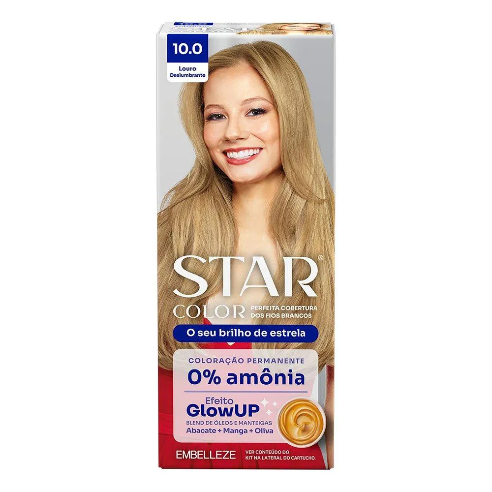 TINTURA STARCOLOR KIT PRáTICO 10.0 LOURO DESLUMBRANTE SEM AMôNIA
