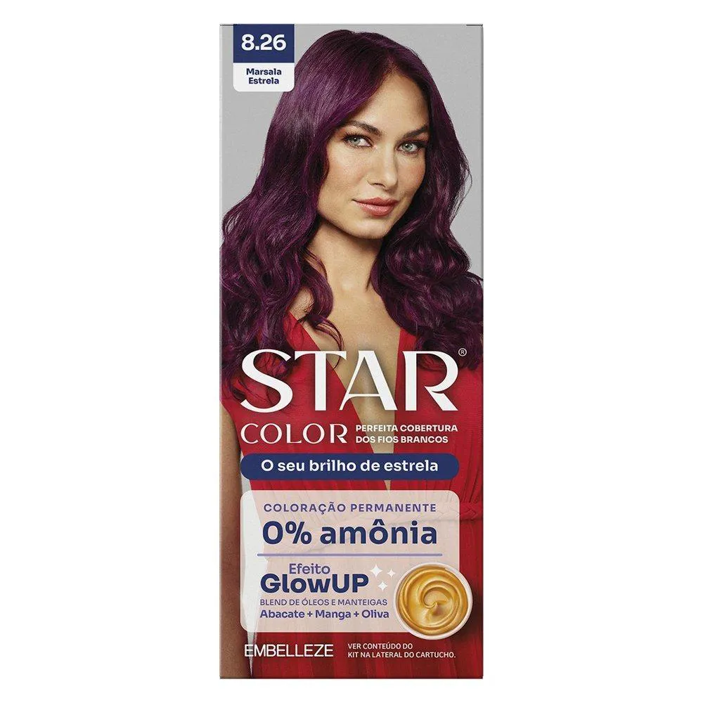 TINTURA STARCOLOR KIT PRáTICO 8.26 - MARSALA ESTRELA SEM AMôNIA
