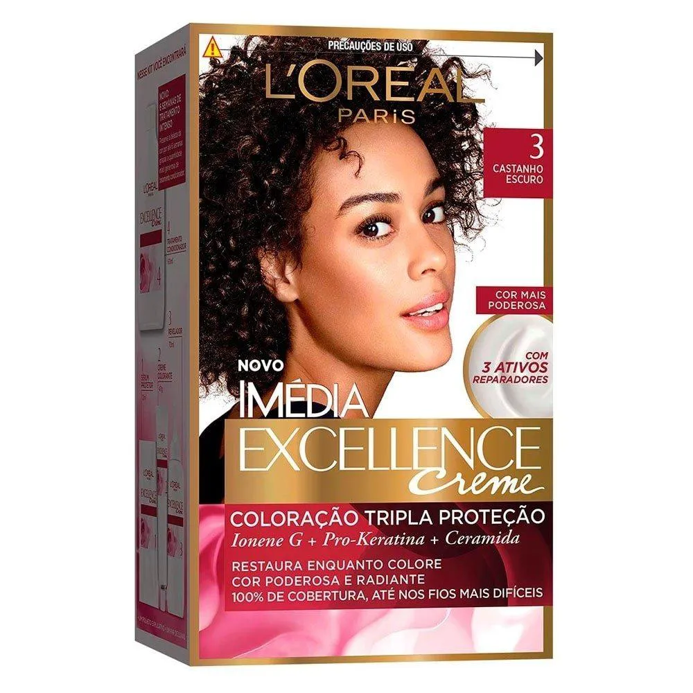 TINTURA IMéDIA EXCELLENCE 3 CASTANHO ESCURO 47G