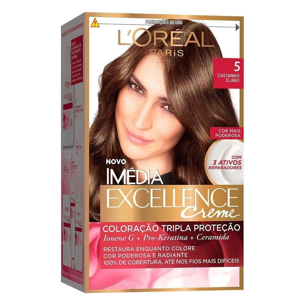 TINTURA IMéDIA EXCELLENCE 5 CASTANHO CLARO 47G
