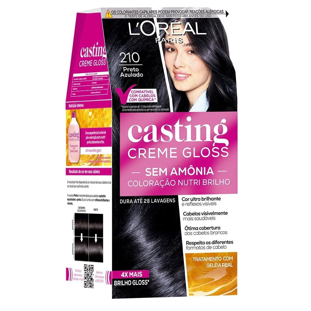 TINTURA CASTING CREME GLOSS 210 PRETO AZULADO