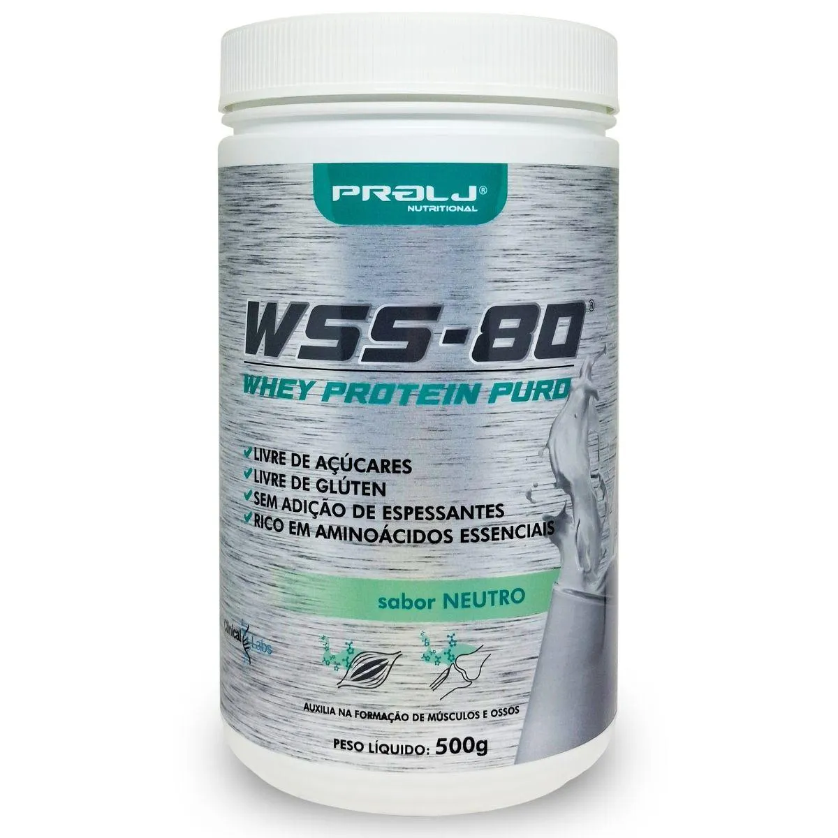 WHEY PURO WSS-80 500G SABOR NEUTRO PROLJ NUTRITIONAL