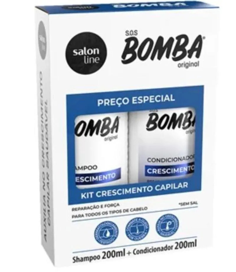 SHAMPOO+CONDICIONADOR SALON LINE HIDRATANTE BOMBA ORIGINAL 200ML