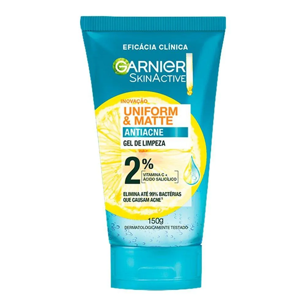 Gel de Limpeza Facial garnier Uniform & Matte Antiacne 150g