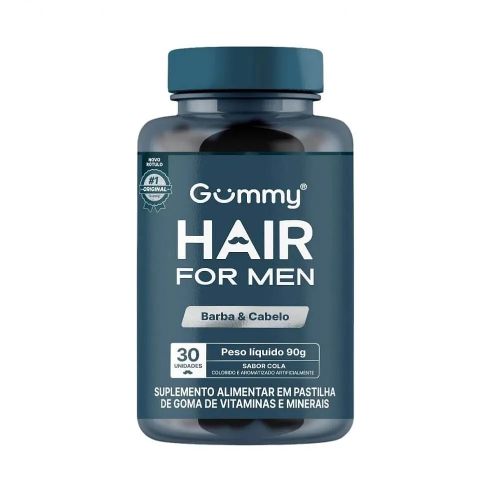 GUMMY HAIR FOR MEN (30 GOMAS) - SABOR: COLA