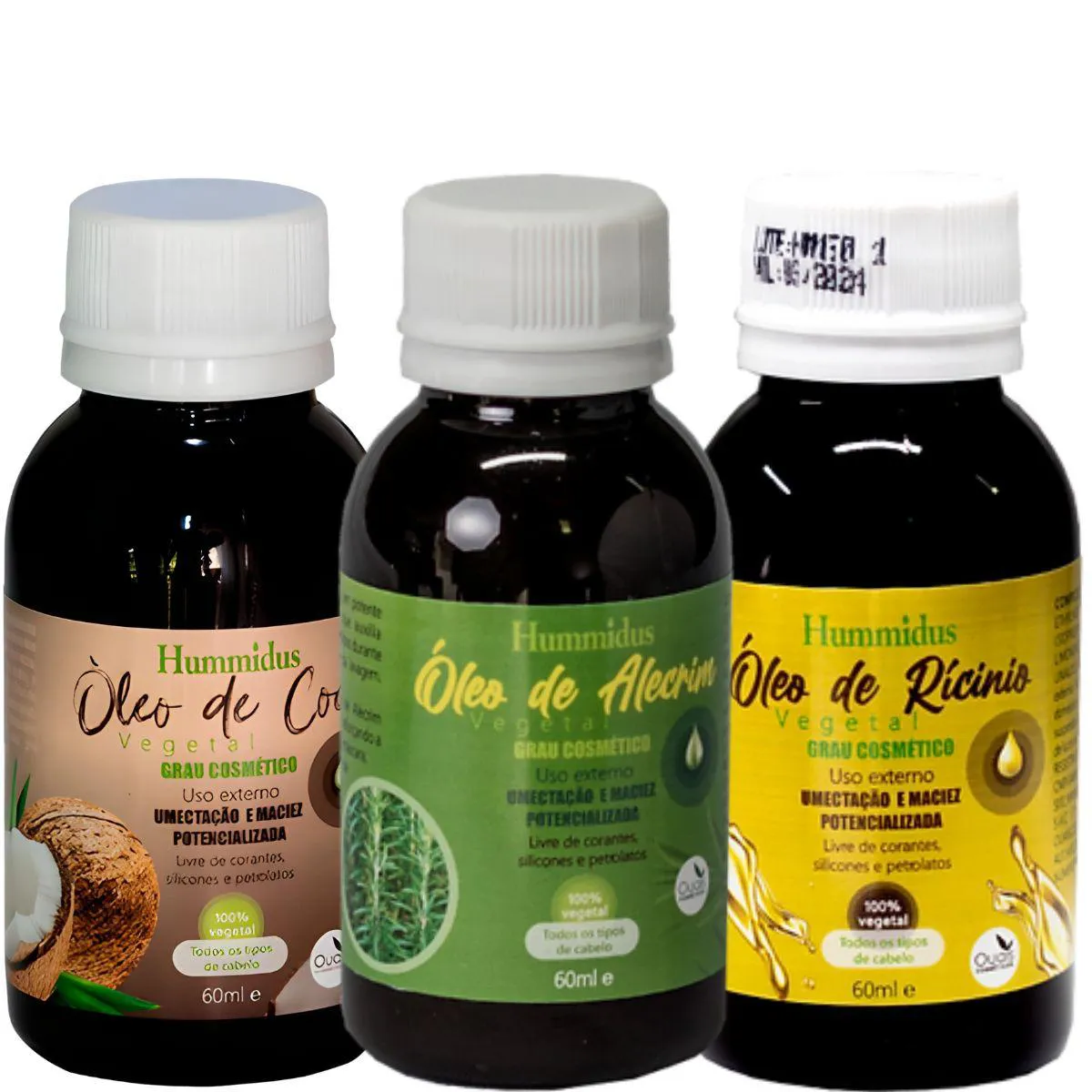 SUPER KIT OLEO CAPILAR RICINO + COCO + ALECRIM 60ML