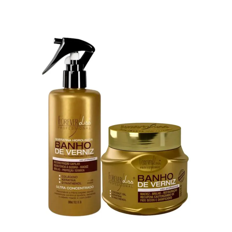 FOREVER LISS BANHO DE VERNIZ MáSCARA 250G + QUERATINA 300ML