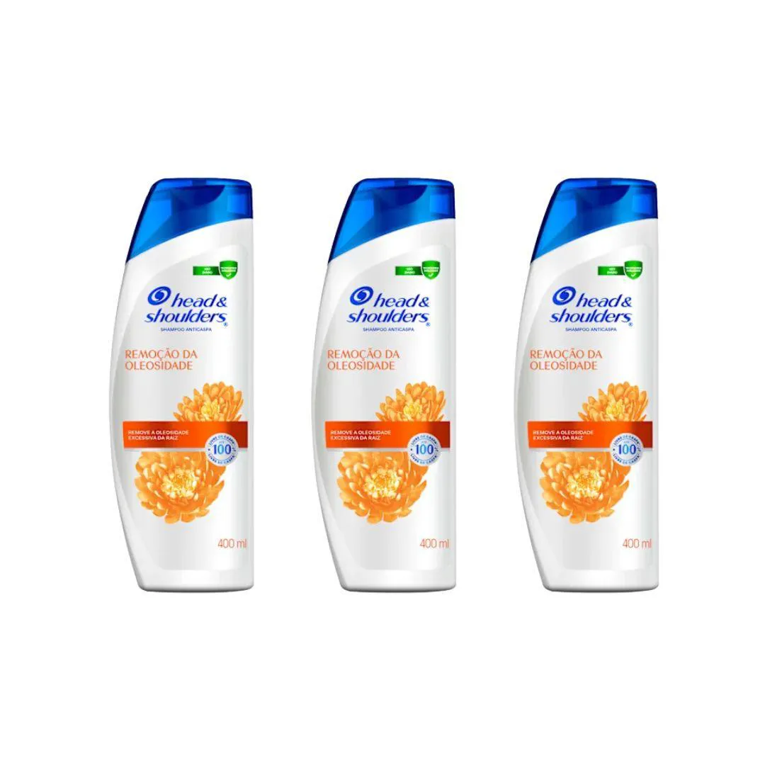 Shampoo Head & Shoulders 400ml Remoçao Oleosidade-Kit C/3Un
