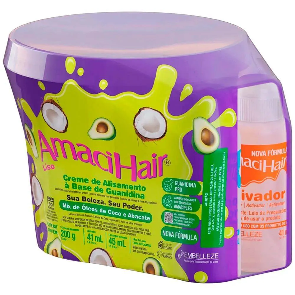 ALISANTE EM CREME AMACIHAIR LISO 200G EMBALAGEM COM 6 UNIDADES