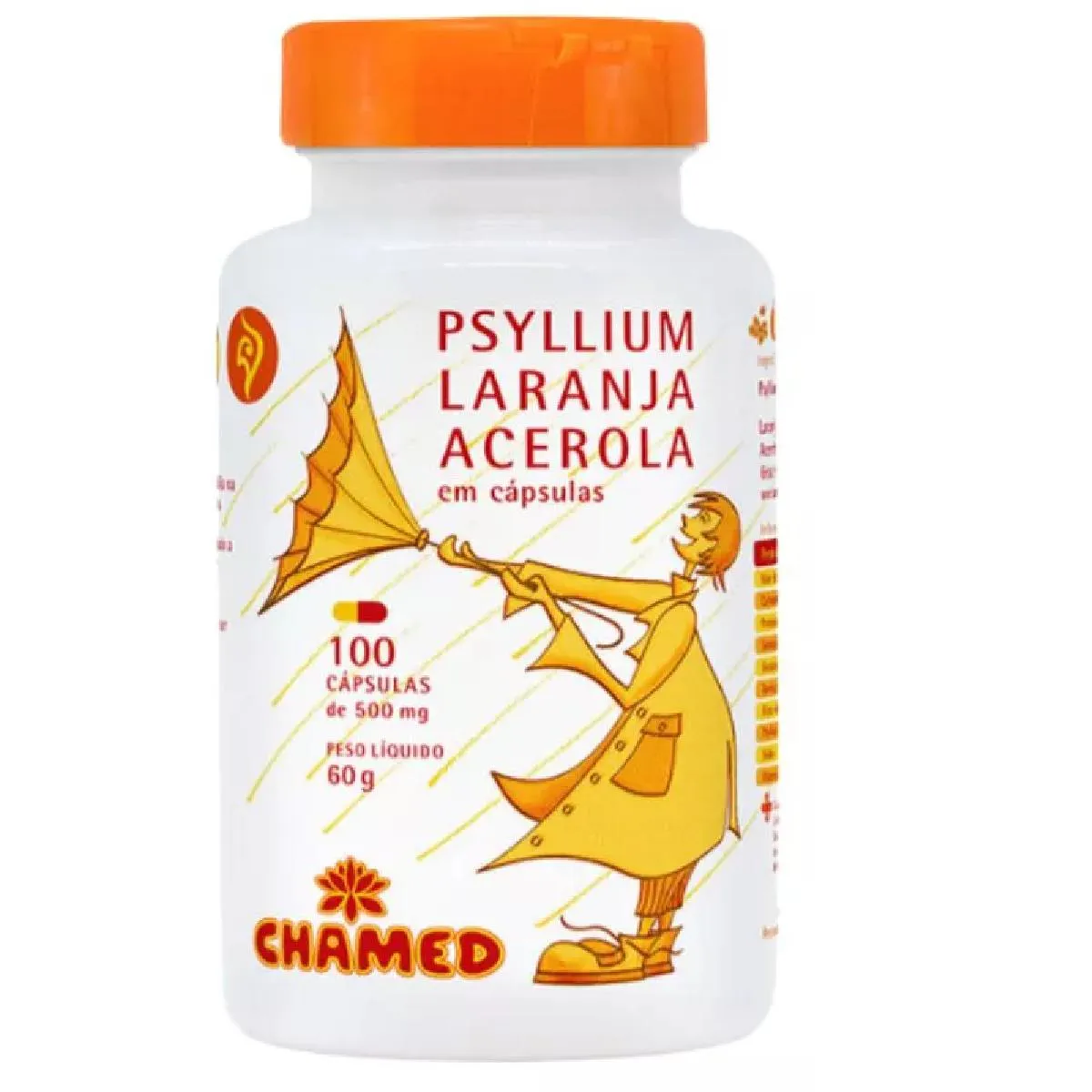 VITAMINA PSYLLIUM, LARANJA E ACEROLA 100 CPS - CHAMEL
