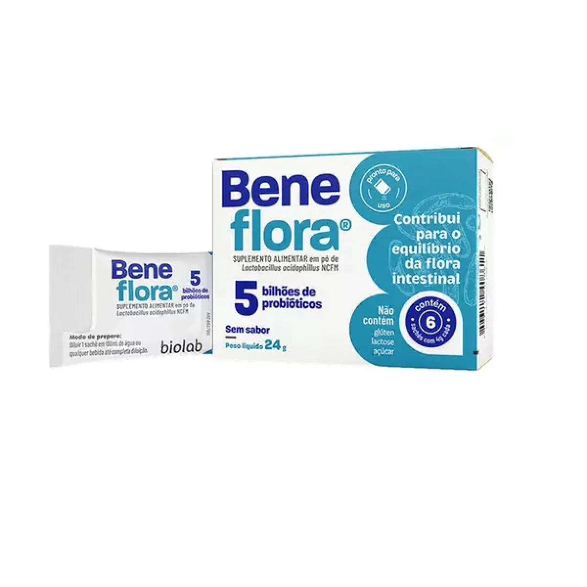 BENEFLORA 5 BILHõES DE PROBIóTICOS 6 SACHêS - BIOLAB