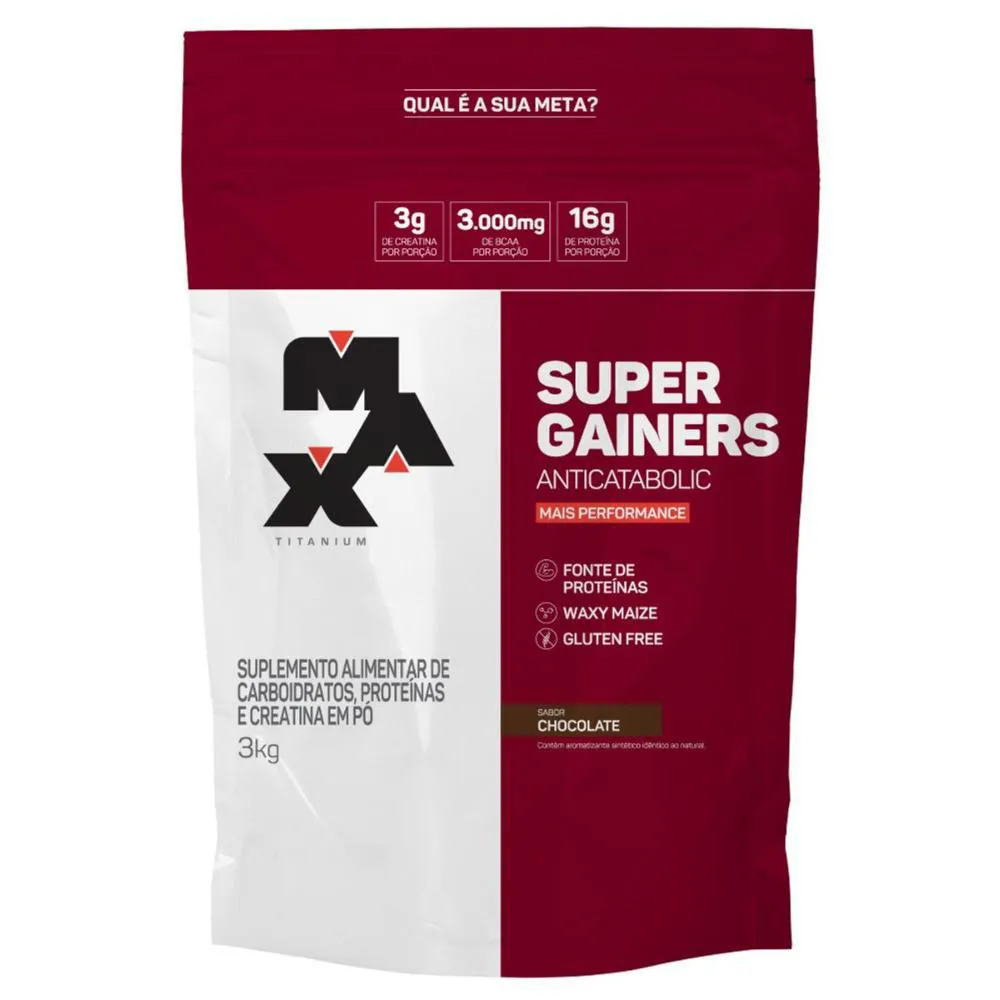 SUPER GAINERS 3KG MAX TITANIUM SABOR Chocolate