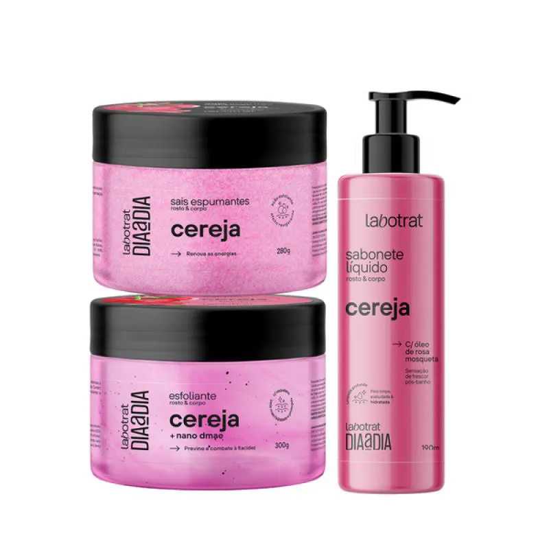 LABOTRAT CEREJA ESFOLIANTE 300ML + SABONETE + SAIS DE BANHO